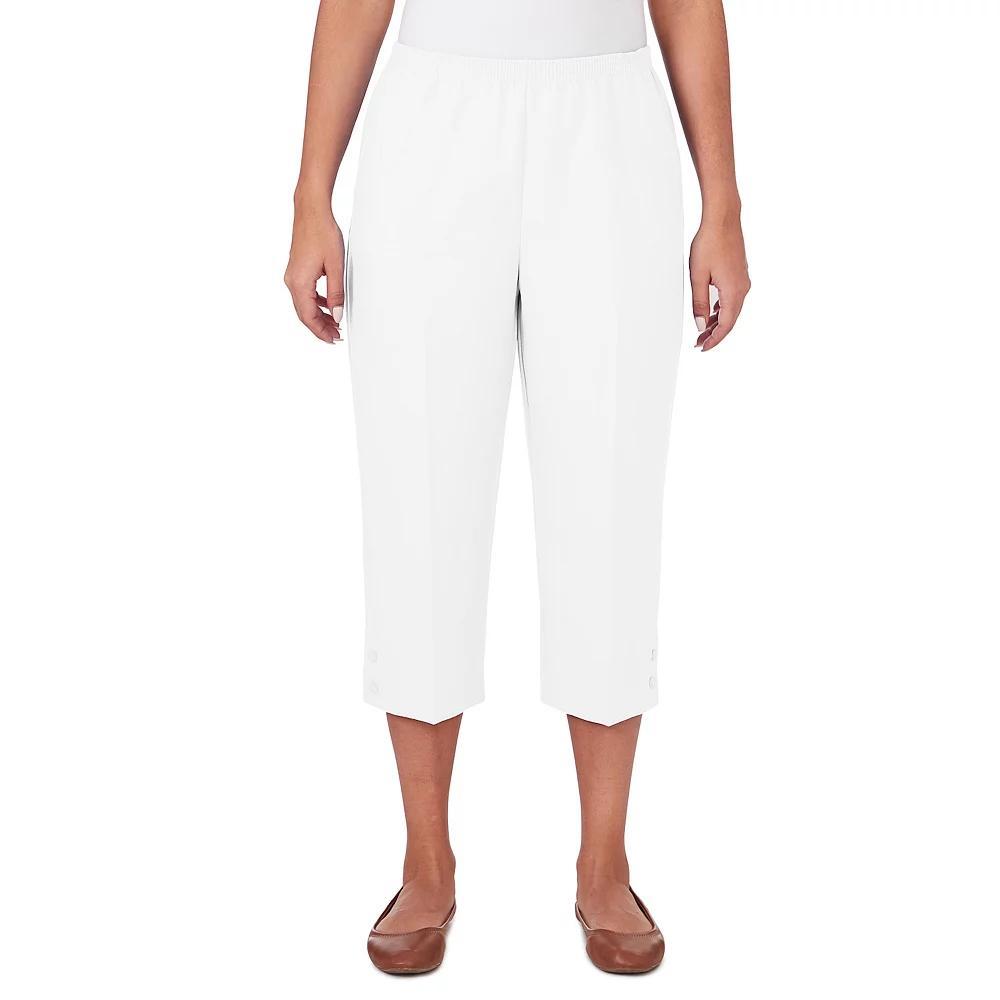 Petite Alfred Dunner Button Hem Capri Pants, Women's,  Product Image