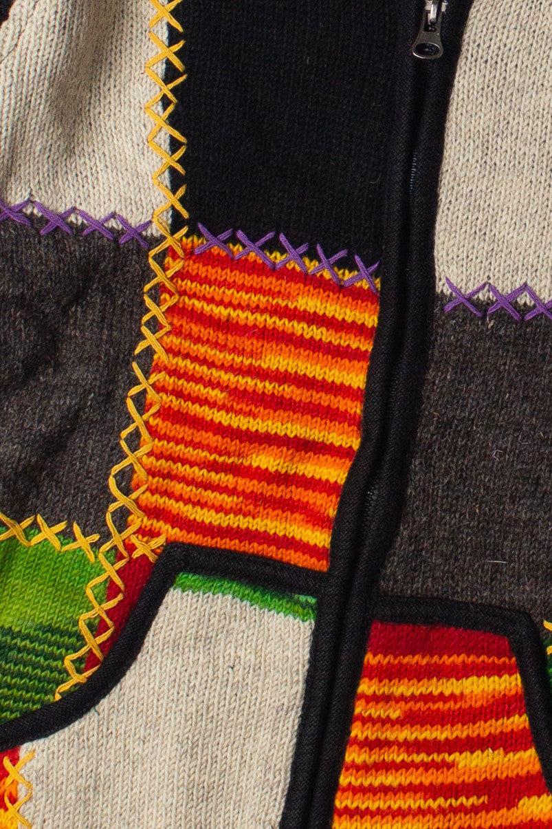 Heavy Wool Patchwork Jacket Product Image