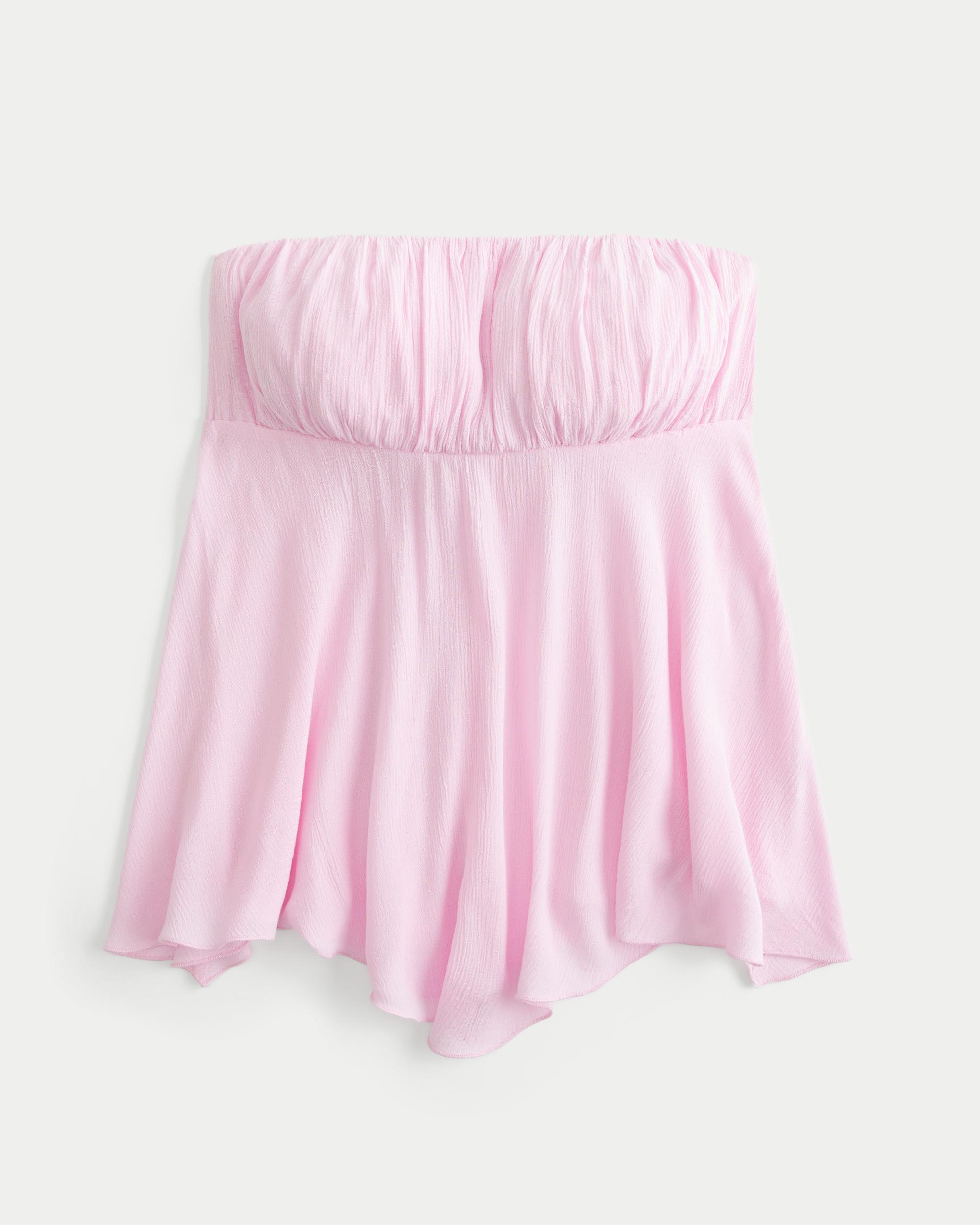 Strapless Handkerchief Hem Top Product Image