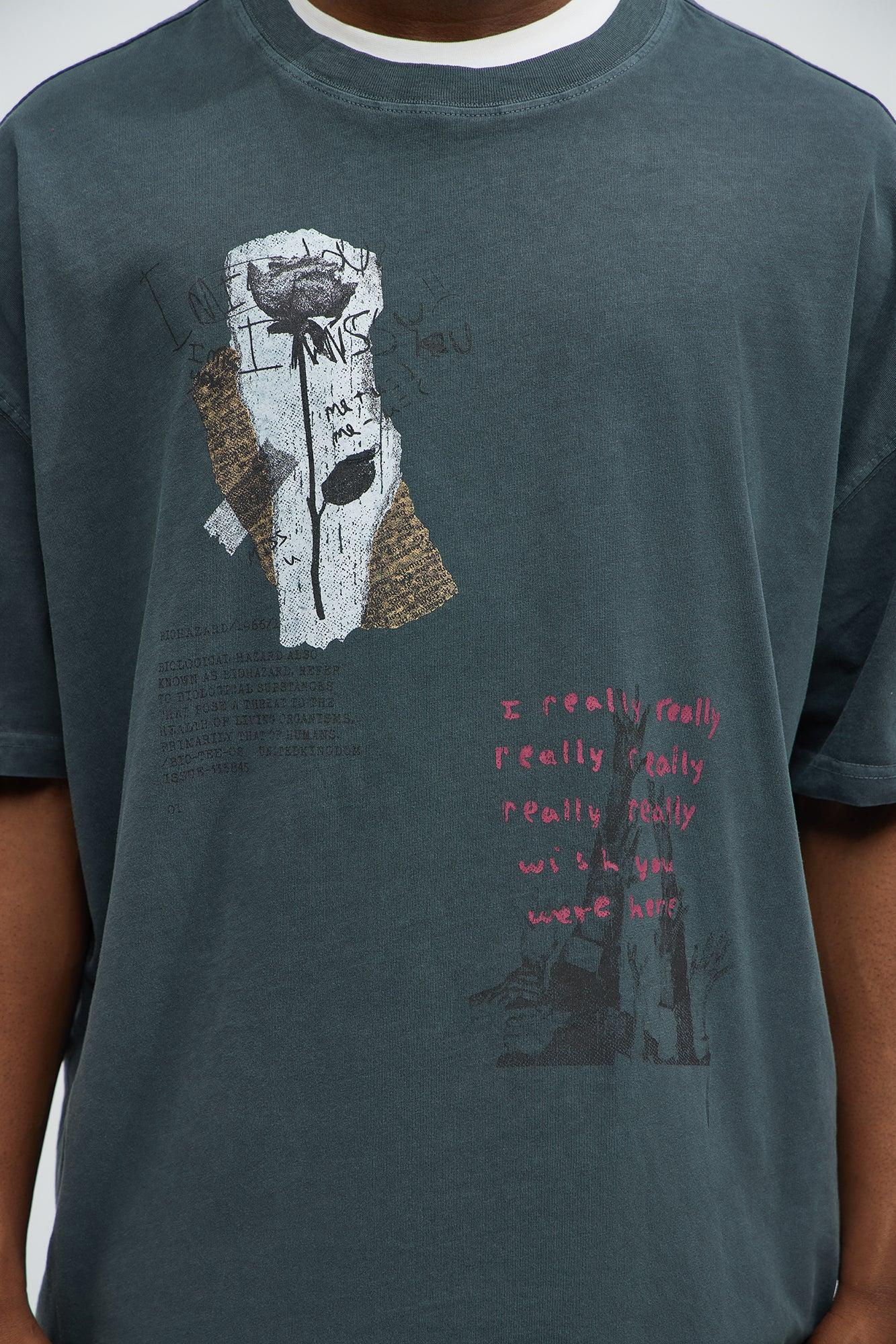 Wishful Thinking Oversized Short Sleeve Tee - Grey Product Image