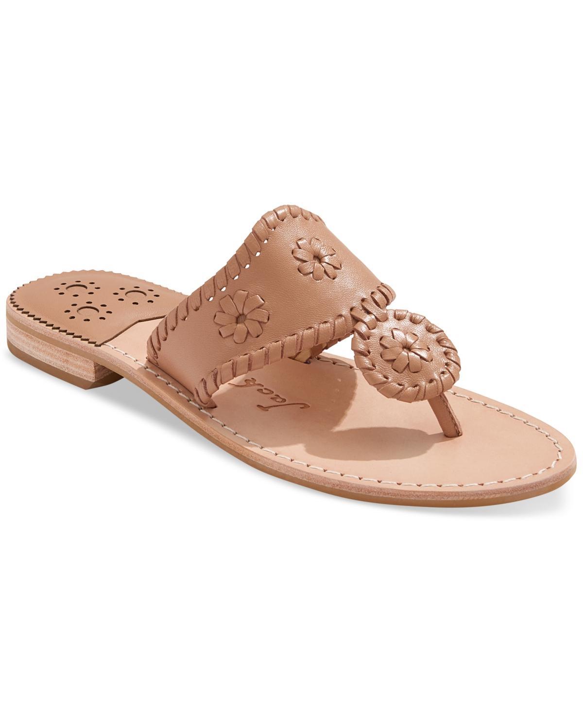 Jack Rogers Jacks Leather Flat Thong Sandals Product Image