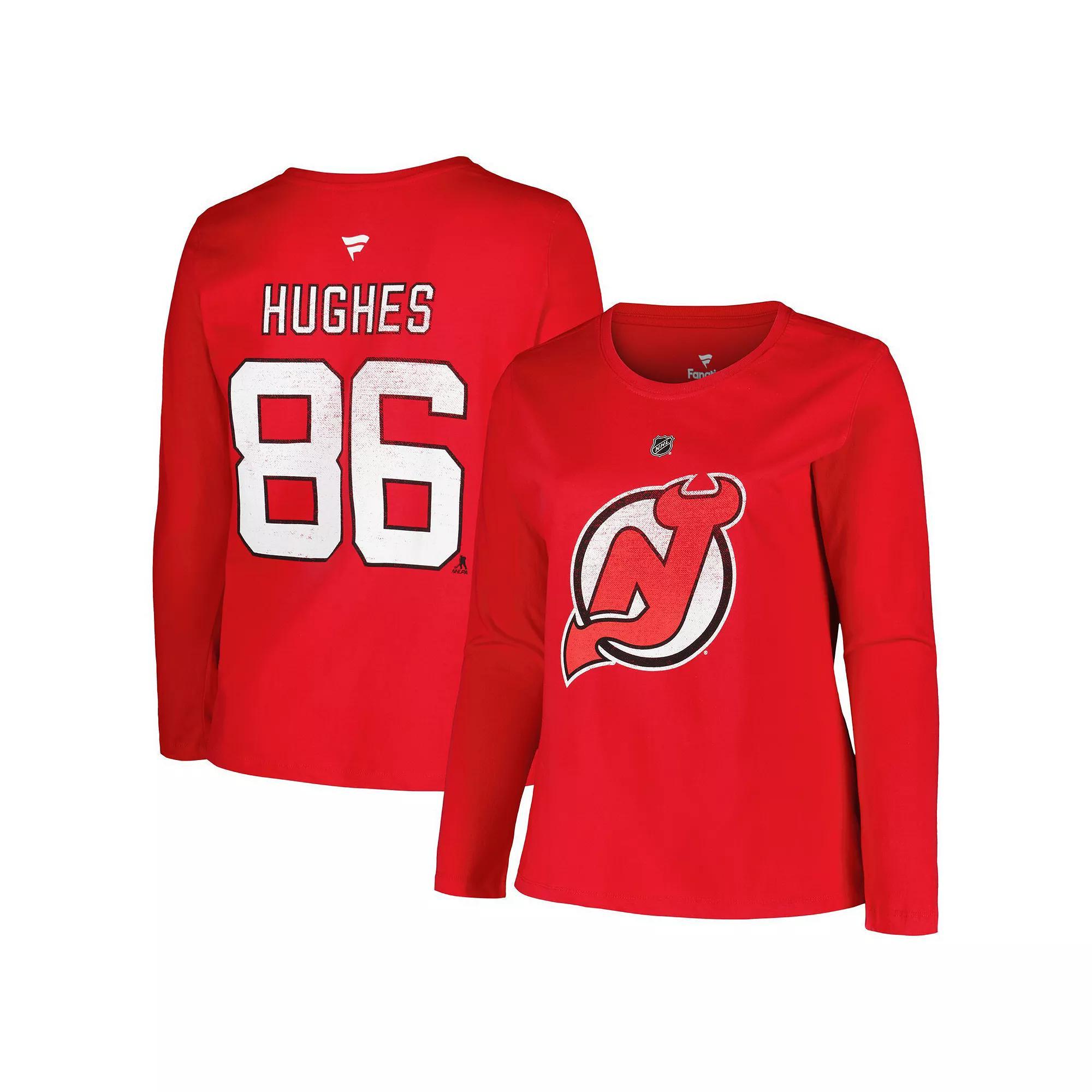 Women's Profile Jack Hughes Red New Jersey Devils Plus  Product Image