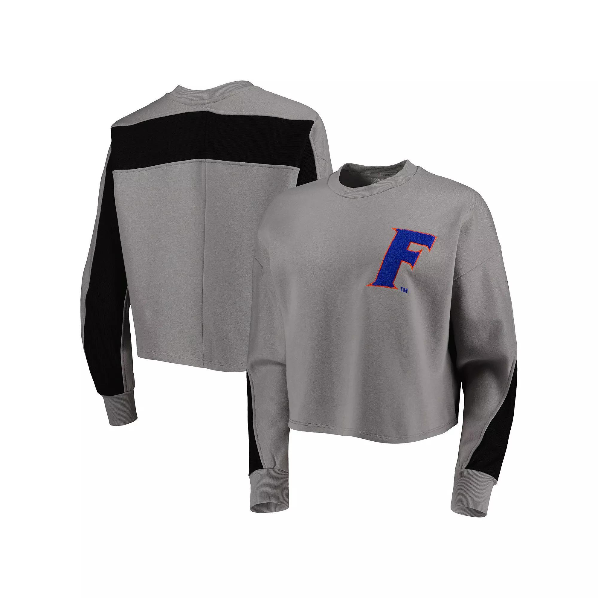 Women's Gameday Couture Gray Florida Gators Back To Reality Colorblock Pullover Sweatshirt,  Product Image