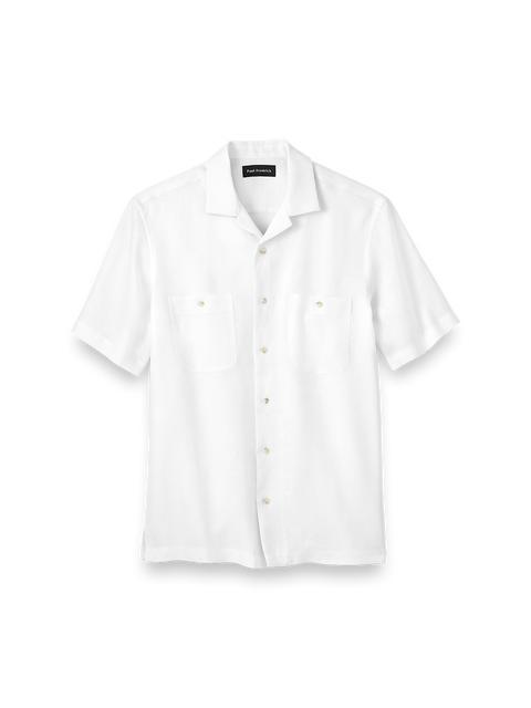 Linen Solid Casual Shirt - White Product Image