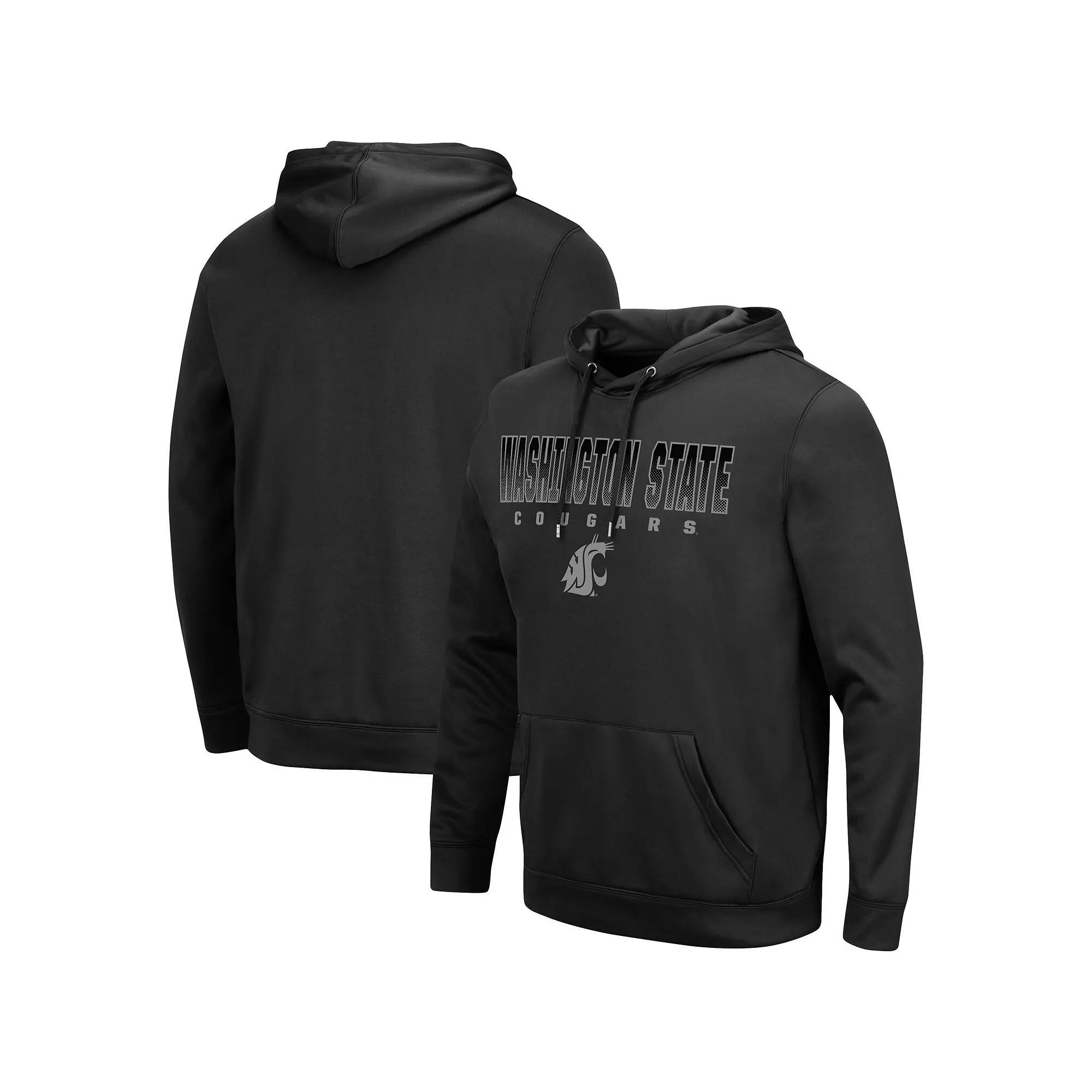 Men's Colosseum Black Stanford Cardinal Blackout 3.0 Pullover Hoodie,  Product Image