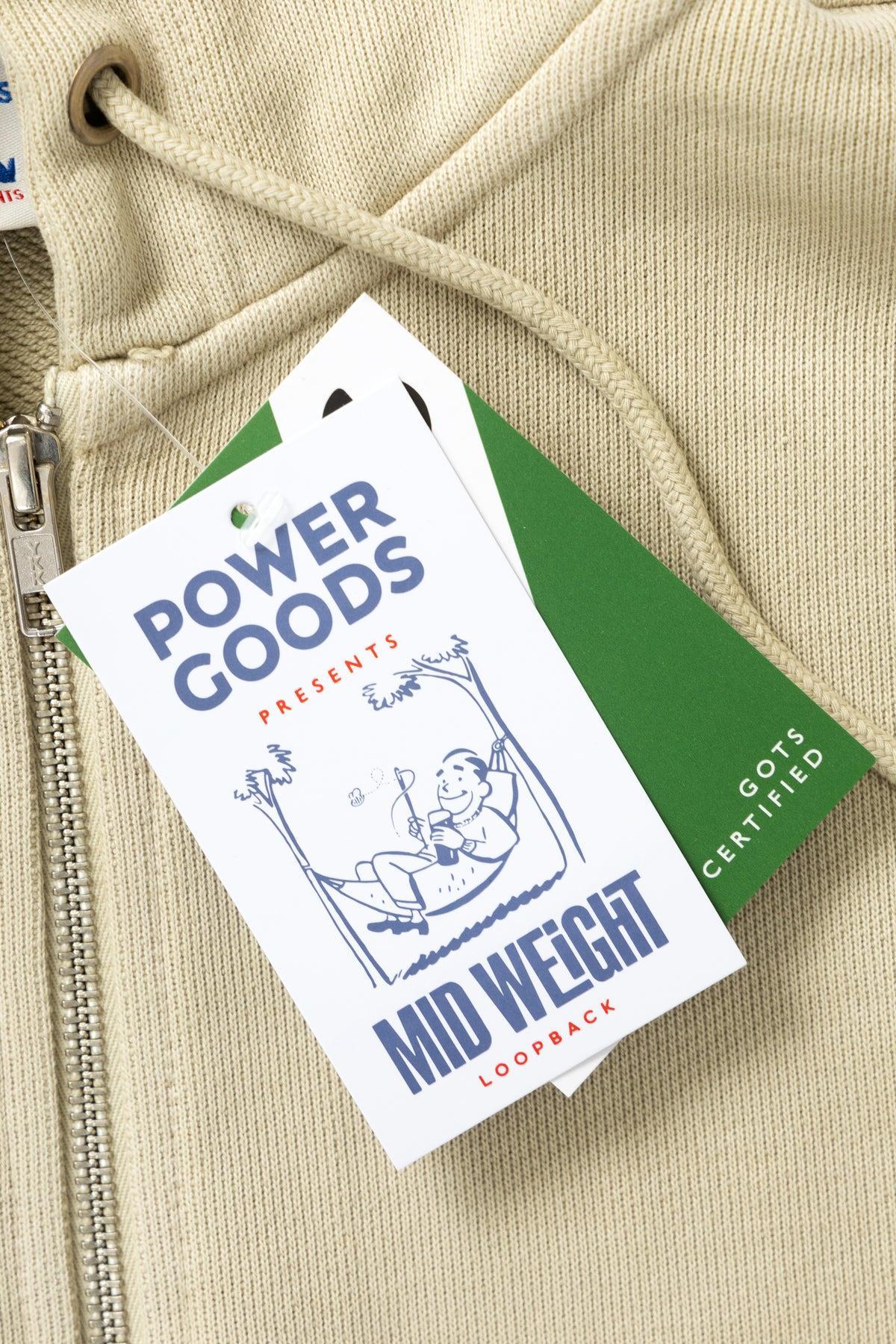 Power Goods - Loopback Zip Hoodie - Bone Product Image