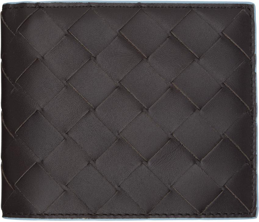 BOTTEGA VENETA Black Intrecciato Bi-fold Wallet In 2350 Fondant Ice Product Image