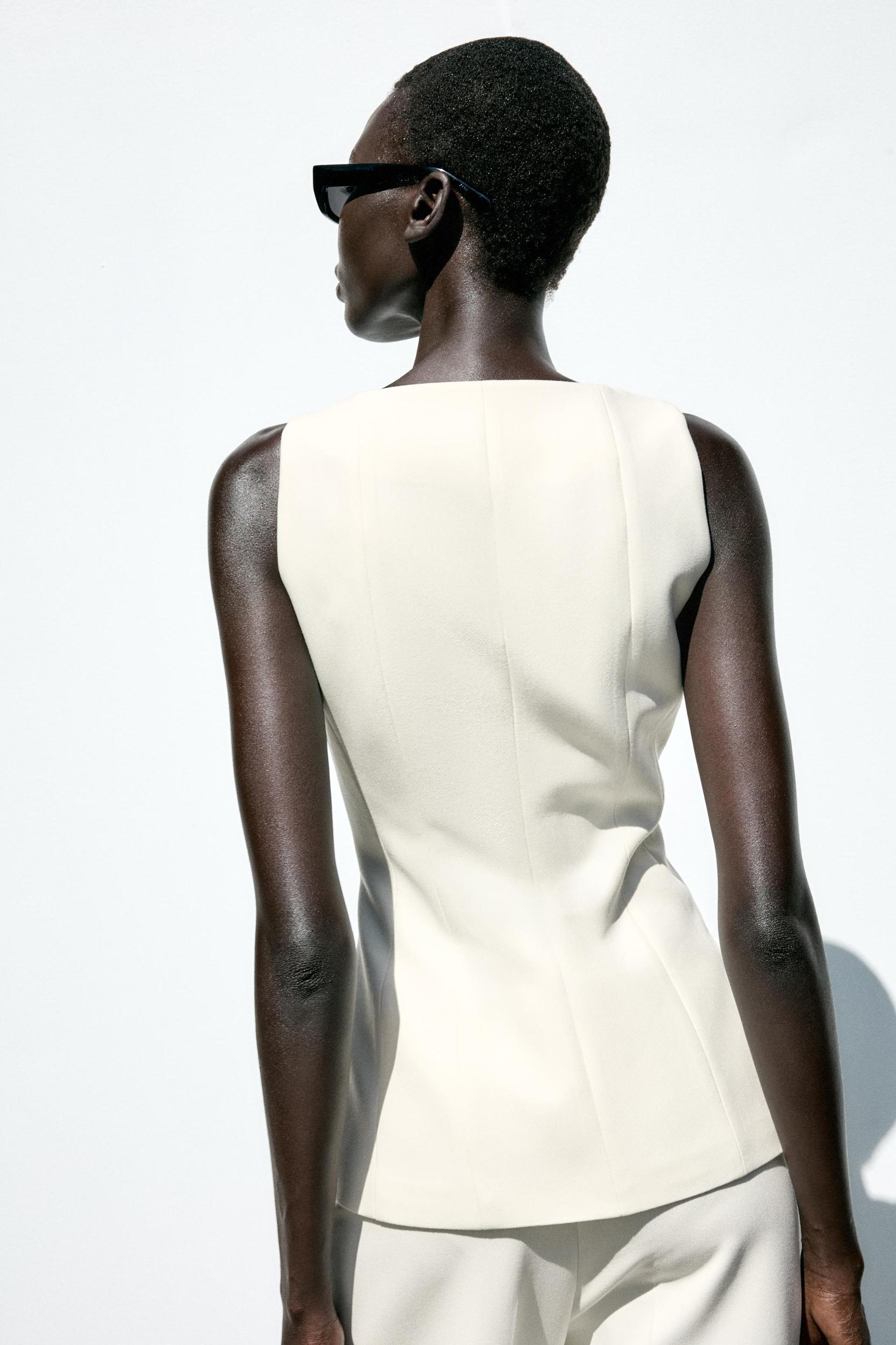 ZIPPER BUSTIER TOP Product Image