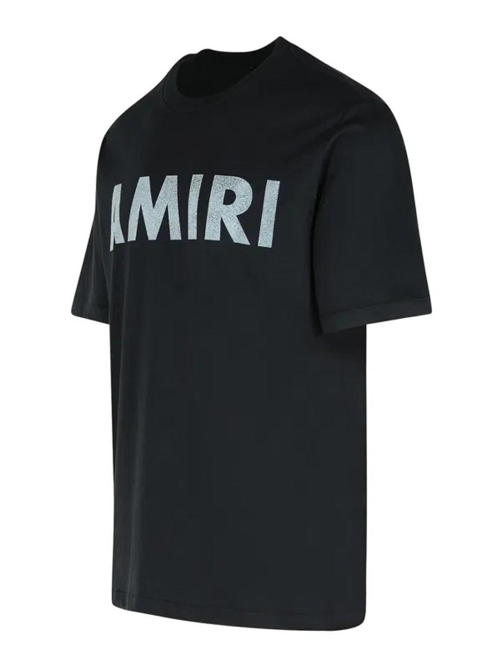 AMIRI Black Cotton T-shirt With Bold Logo Statement Product Image