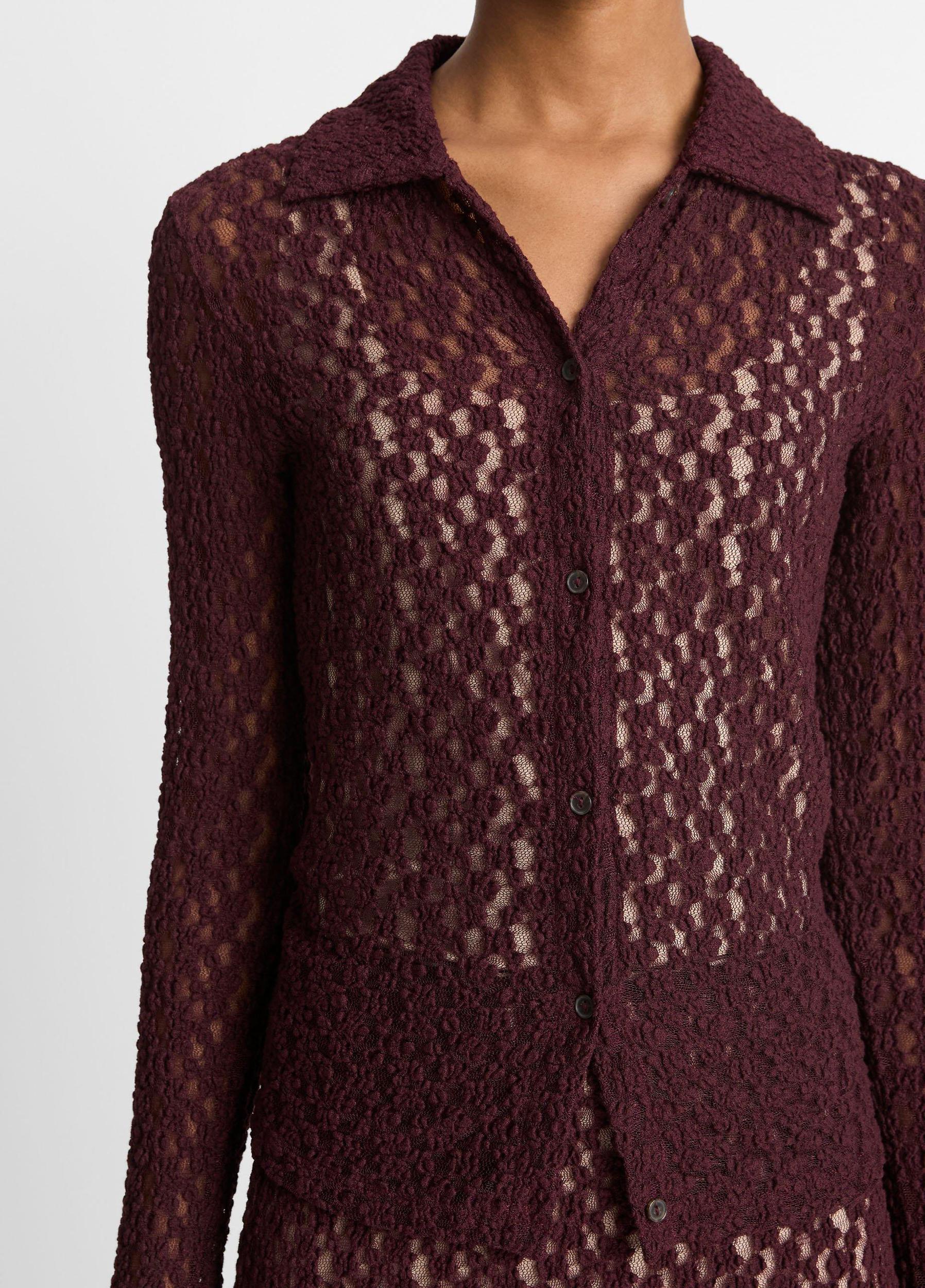 Floral Smocked Long-Sleeve Button-Up Top Product Image