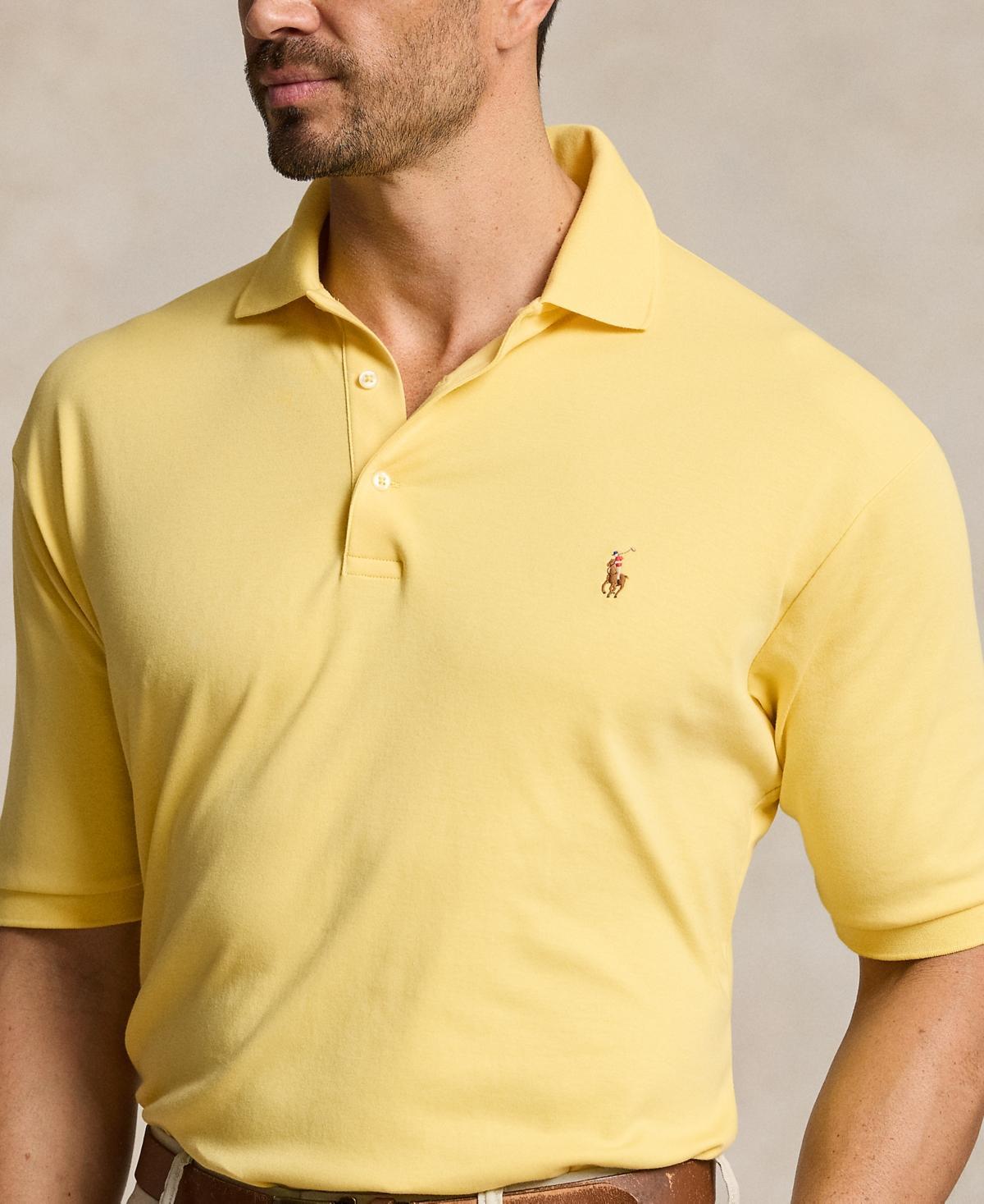 Men's Big & Tall Cotton Interlock Polo Shirt In Turquoise Nova Heather Product Image