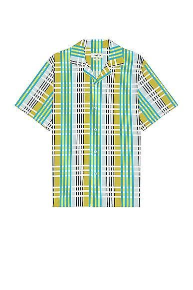 Lanvin Printed Bowling Shirt in Green Product Image