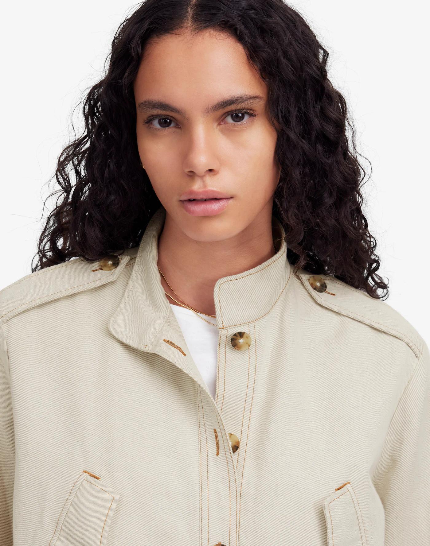 Cinched Utility Jacket in Italian Linen Twill Product Image