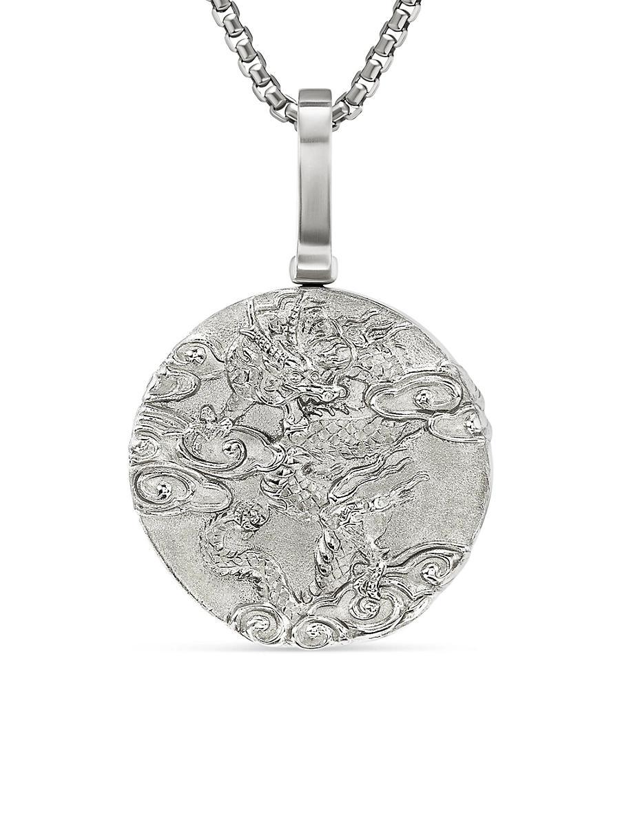 Mens Dragon Amulet in Sterling Silver Product Image