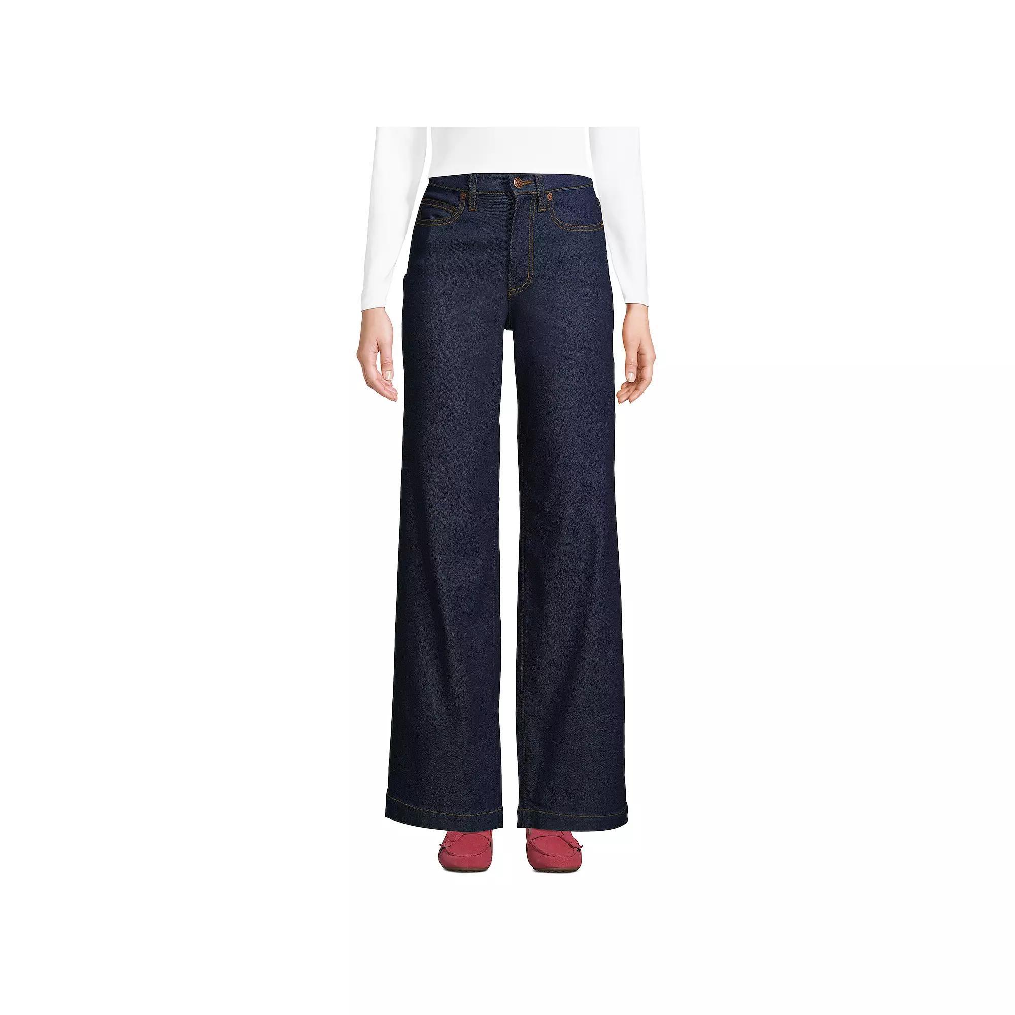 Women's Lands' End High-Rise Wide Leg Jeans,  Product Image
