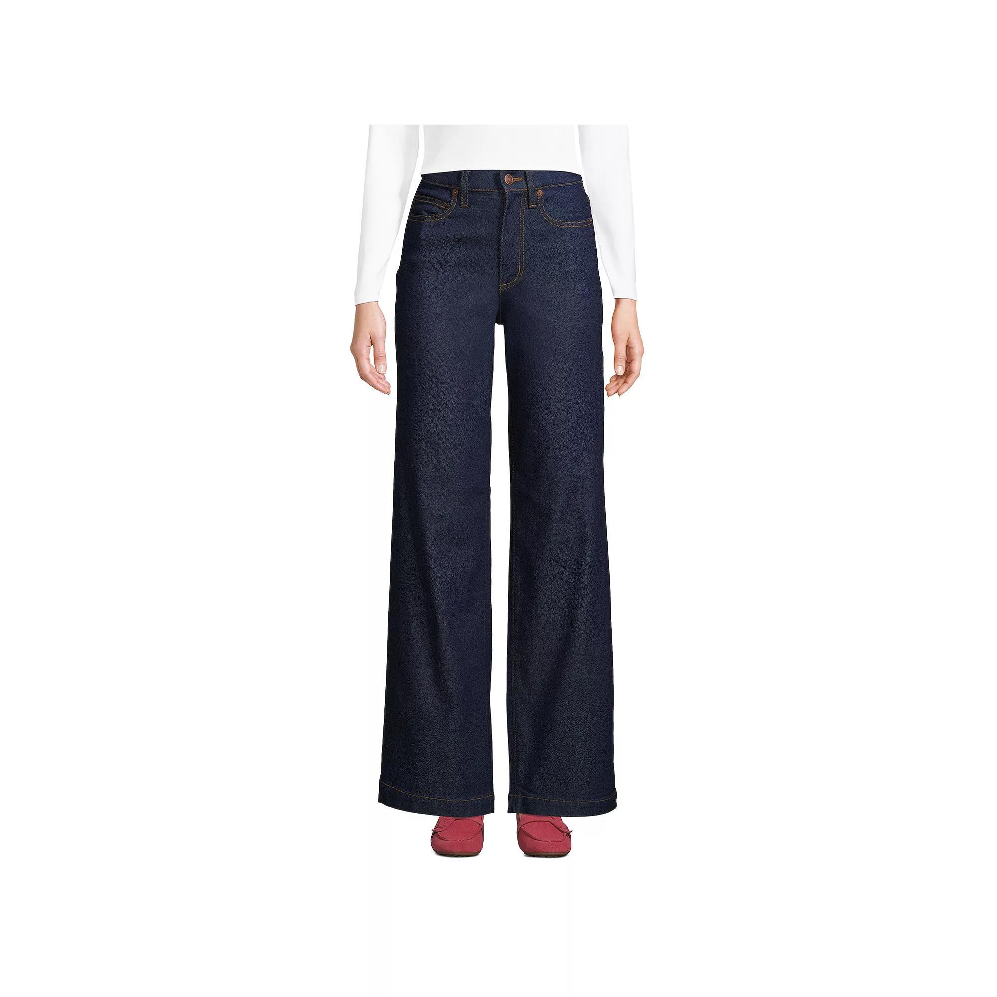 Women's Lands' End High-Rise Wide Leg Jeans,  Product Image