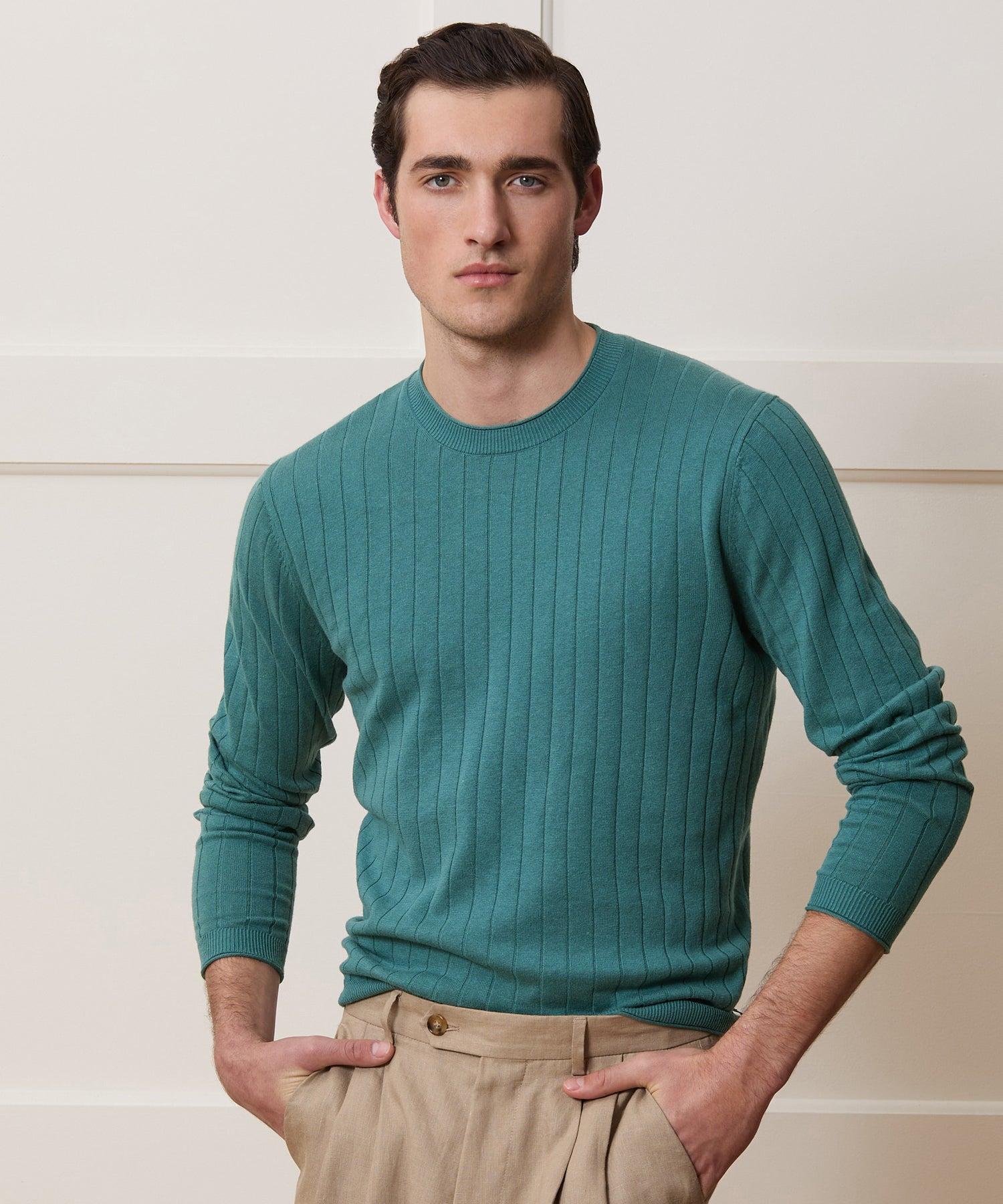 Lightweight Linen-Cotton Crewneck Sweater Product Image