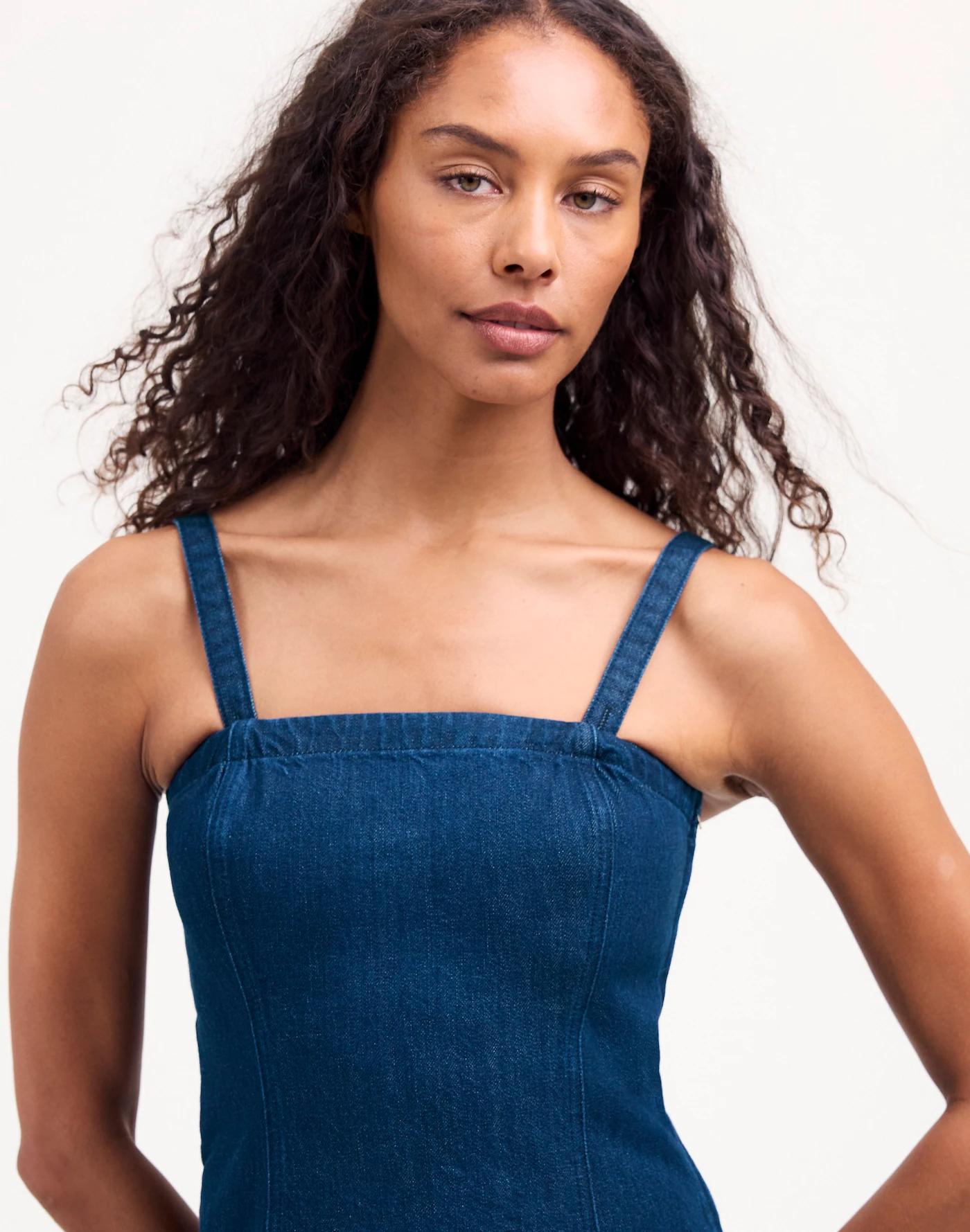 Denim Strapless Mini Dress in Maytown Wash Product Image