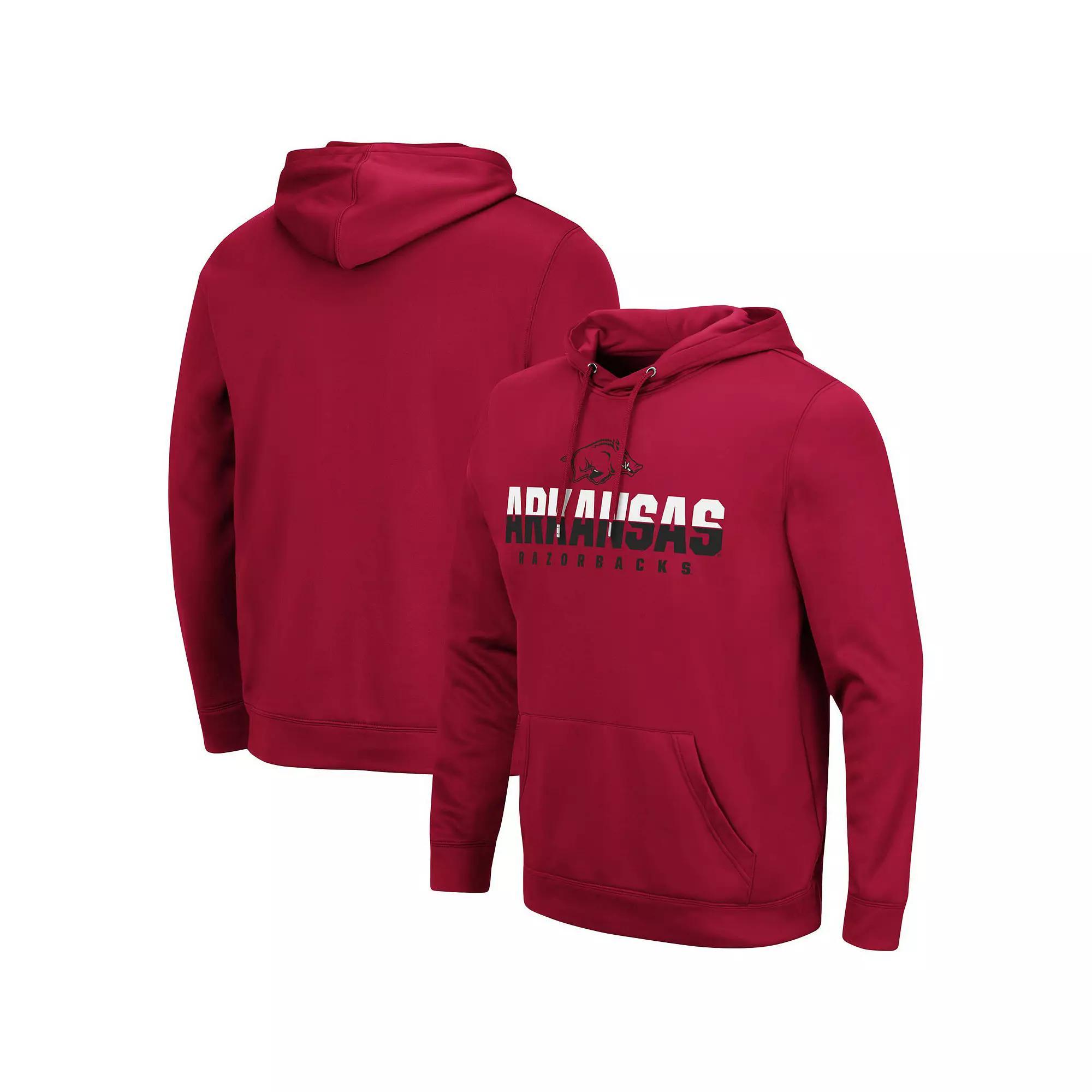 Men's Colosseum Black Stanford Cardinal Blackout 3.0 Pullover Hoodie,  Product Image
