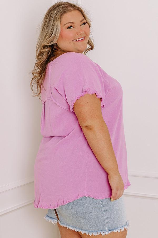 Open Book Frayed Shift Top In Violet Curves Product Image