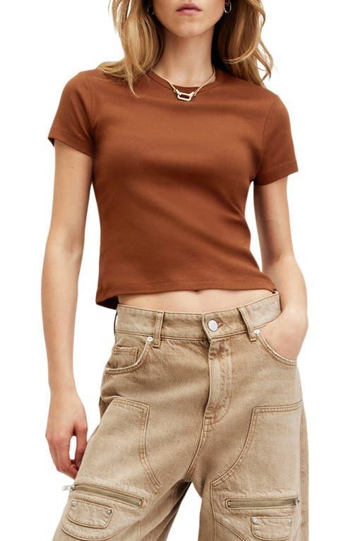 Stevie Cotton Crop T-shirt In Sugar Brown Product Image