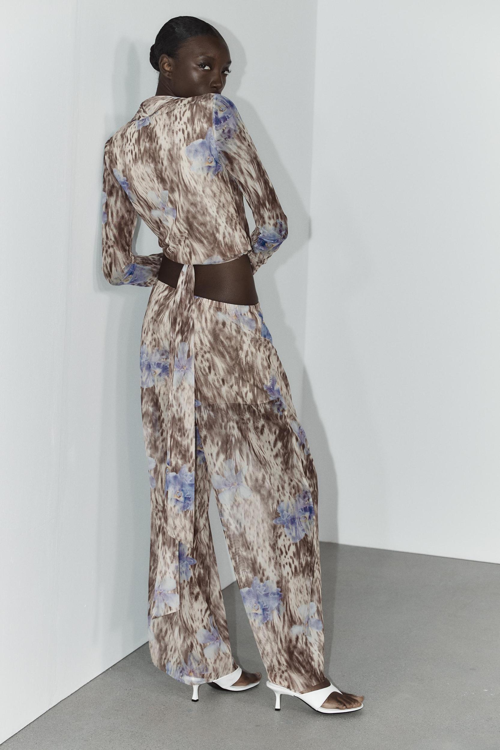 PRINTED TULLE WRAP TOP Product Image