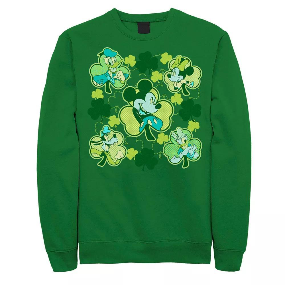 Disney's Mickey and Friends St. Patrick's Day Shamrocks Men's Sweatshirt, Size: Small, Kelly Product Image