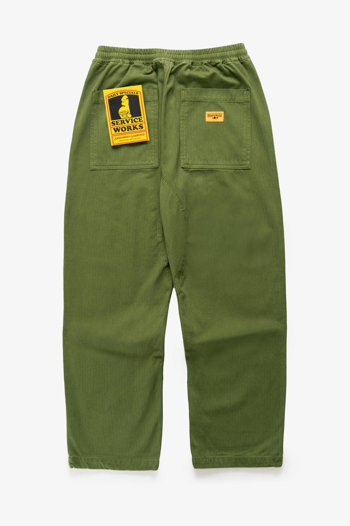 Herringbone Chef Pants - Pesto Product Image