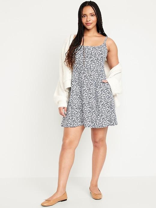 Fit & Flare Linen-Blend Mini Dress Product Image