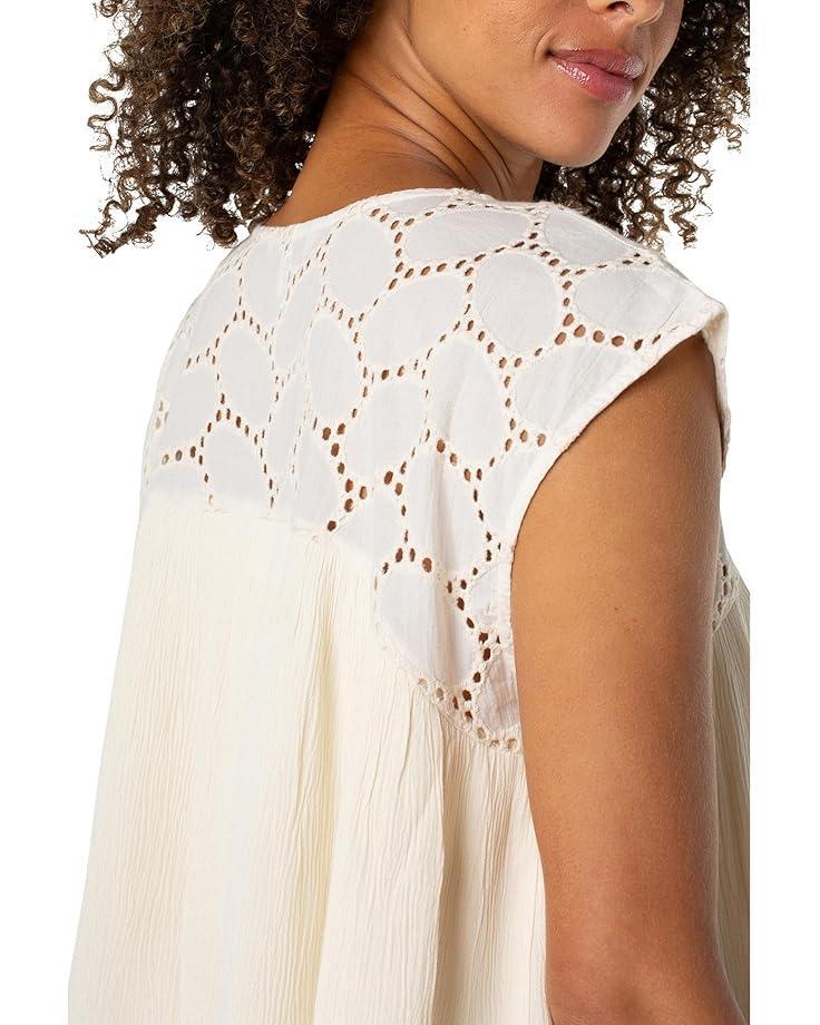 Sleeveless Woven To Knit Top Product Image