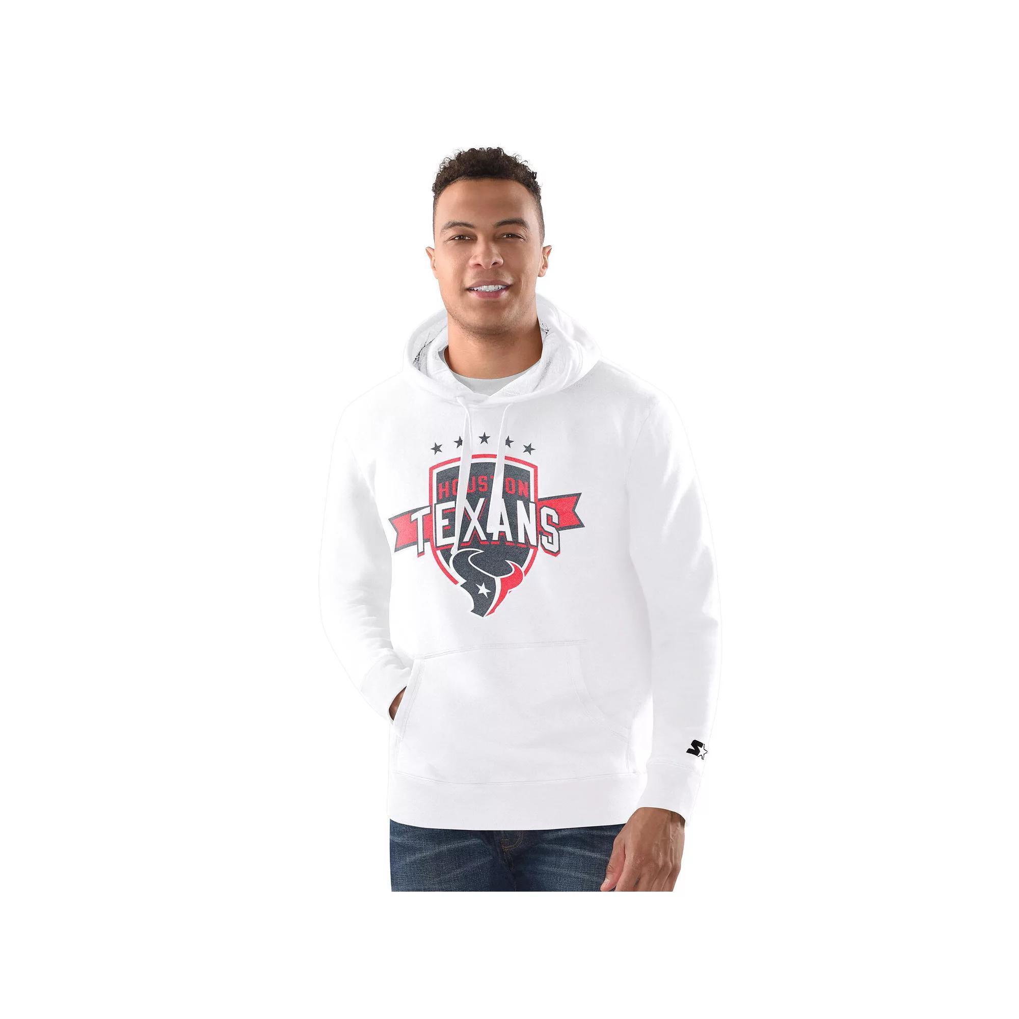 Men's Starter White Houston Texans Vintage Pullover Hoodie,  Product Image