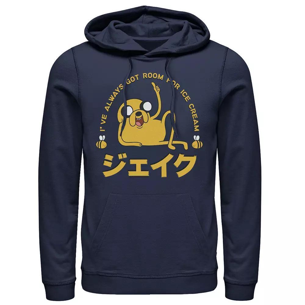 Men's Adventure Time Jake I've Always Got Room For Ice Cream Kanji Graphic Pullover Graphic Hoodie, Size: Small, Blue Product Image