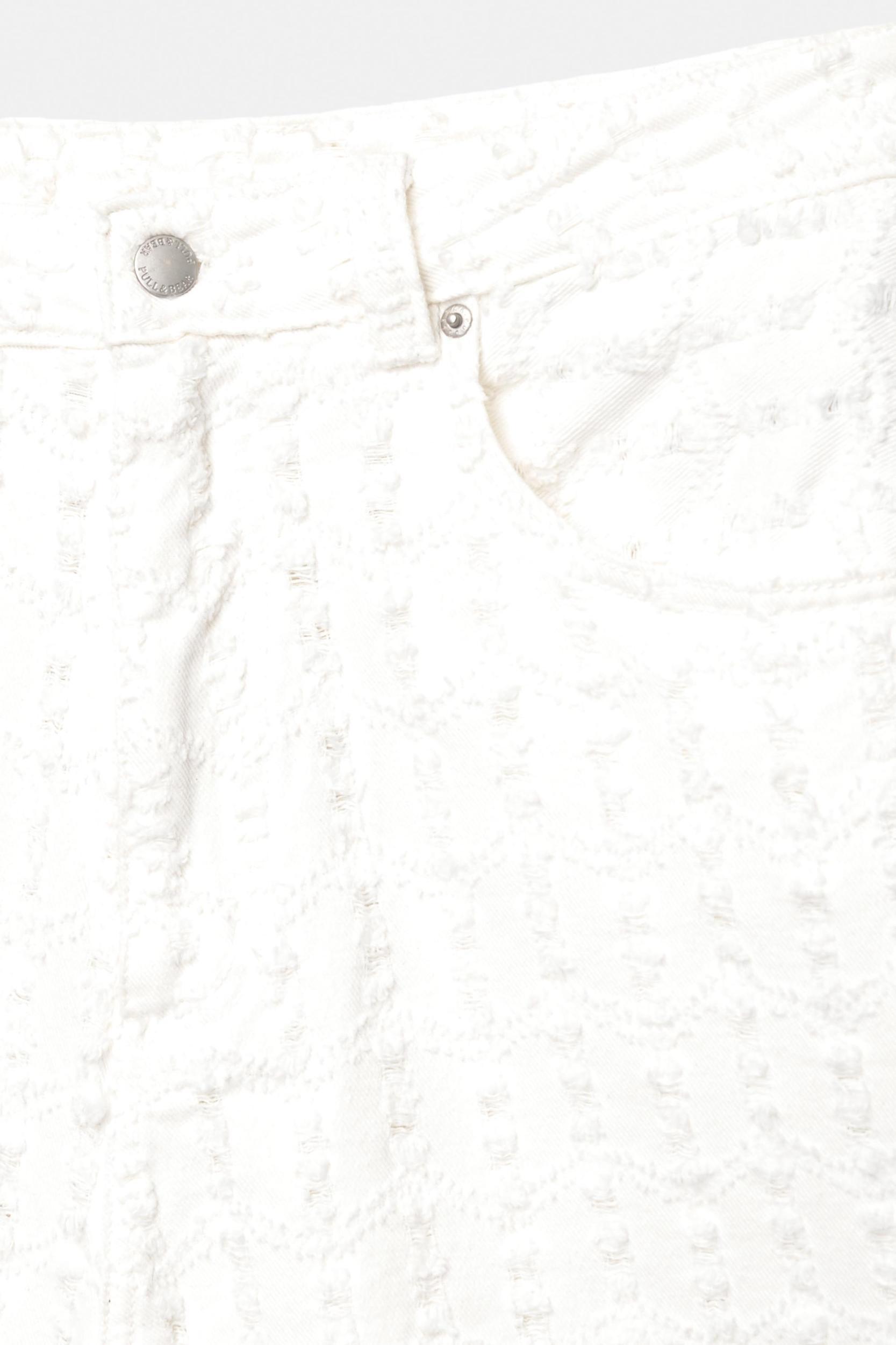 Textured baggy denim Bermuda shorts Product Image