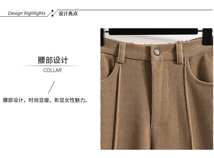 High Waist Plain Straight Leg Pants Product Image