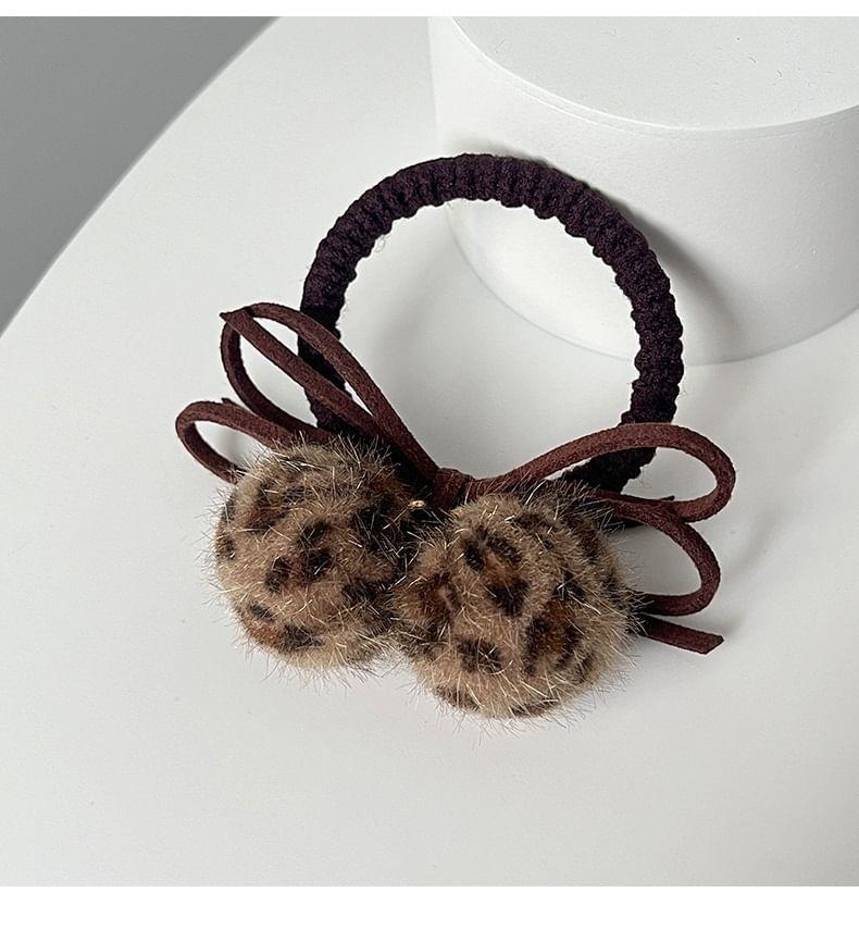 Leopard Print Bead Hair Tie Product Image