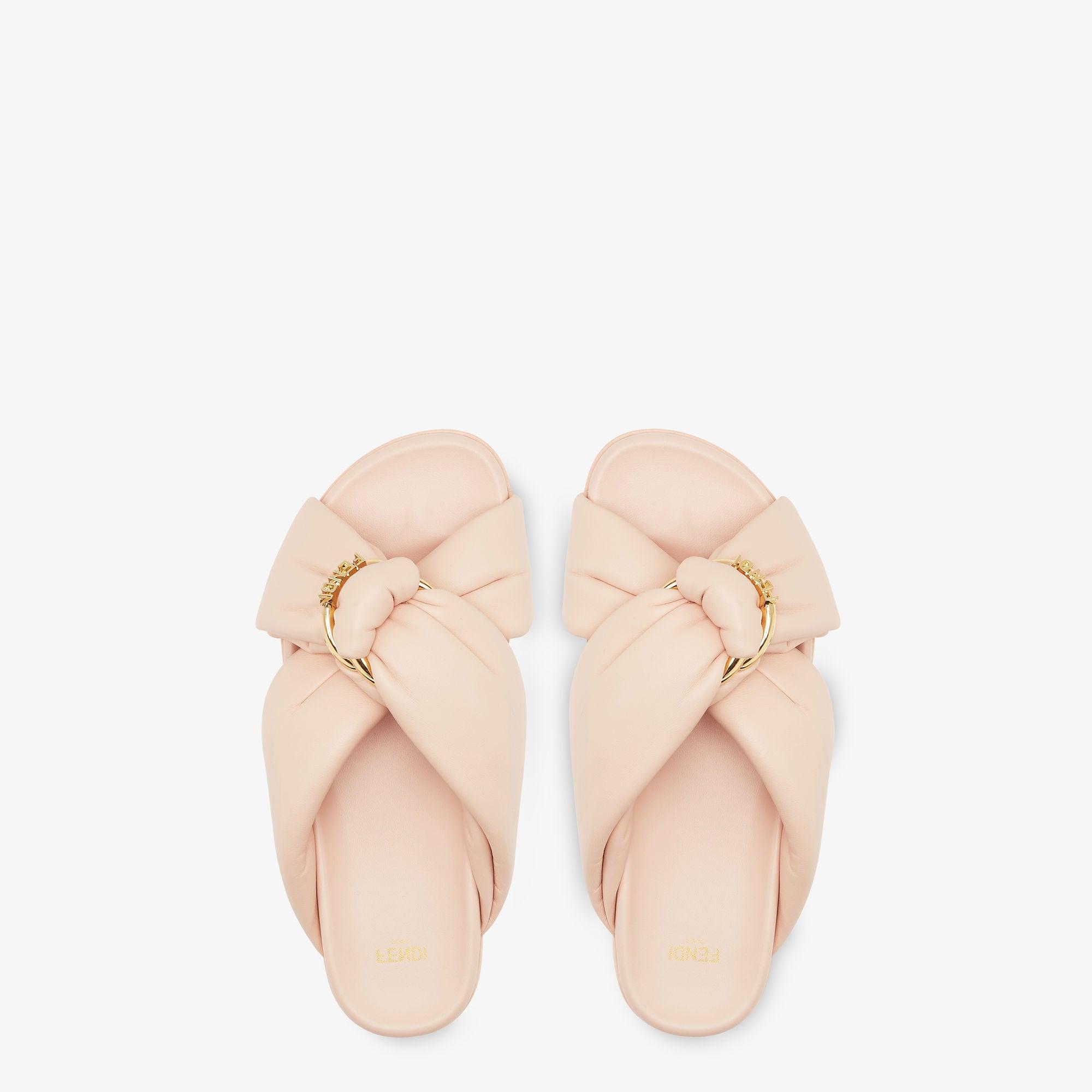 Fendi FeelPink leather slides Product Image