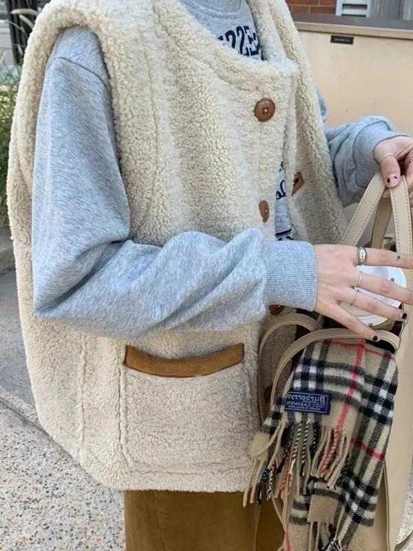 Reversible Lambswool Trim Sleeveless Jacket Product Image