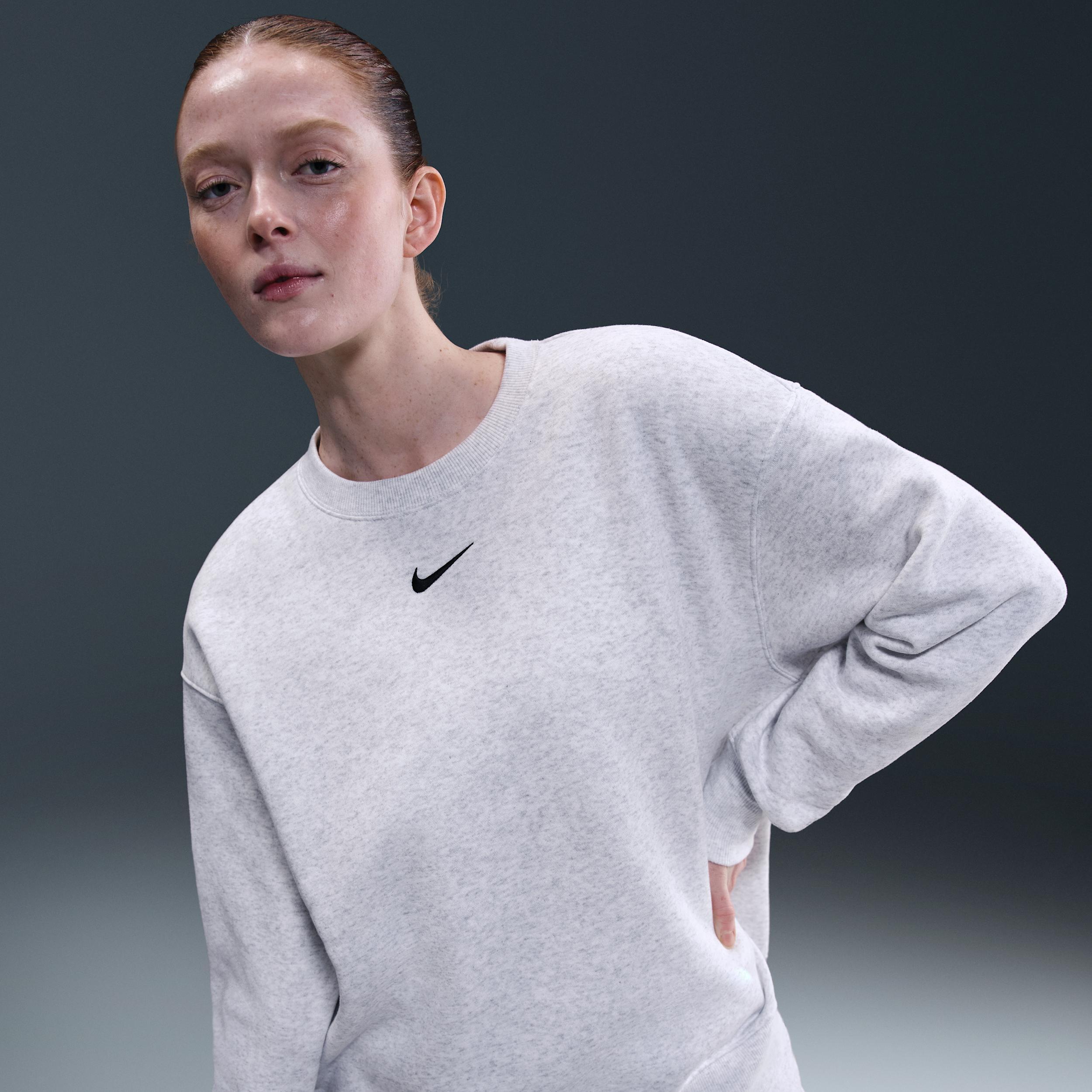 Womens Nike Sportswear Phoenix Fleece Oversized Crew-Neck Sweatshirt | FZ4270-051 Product Image