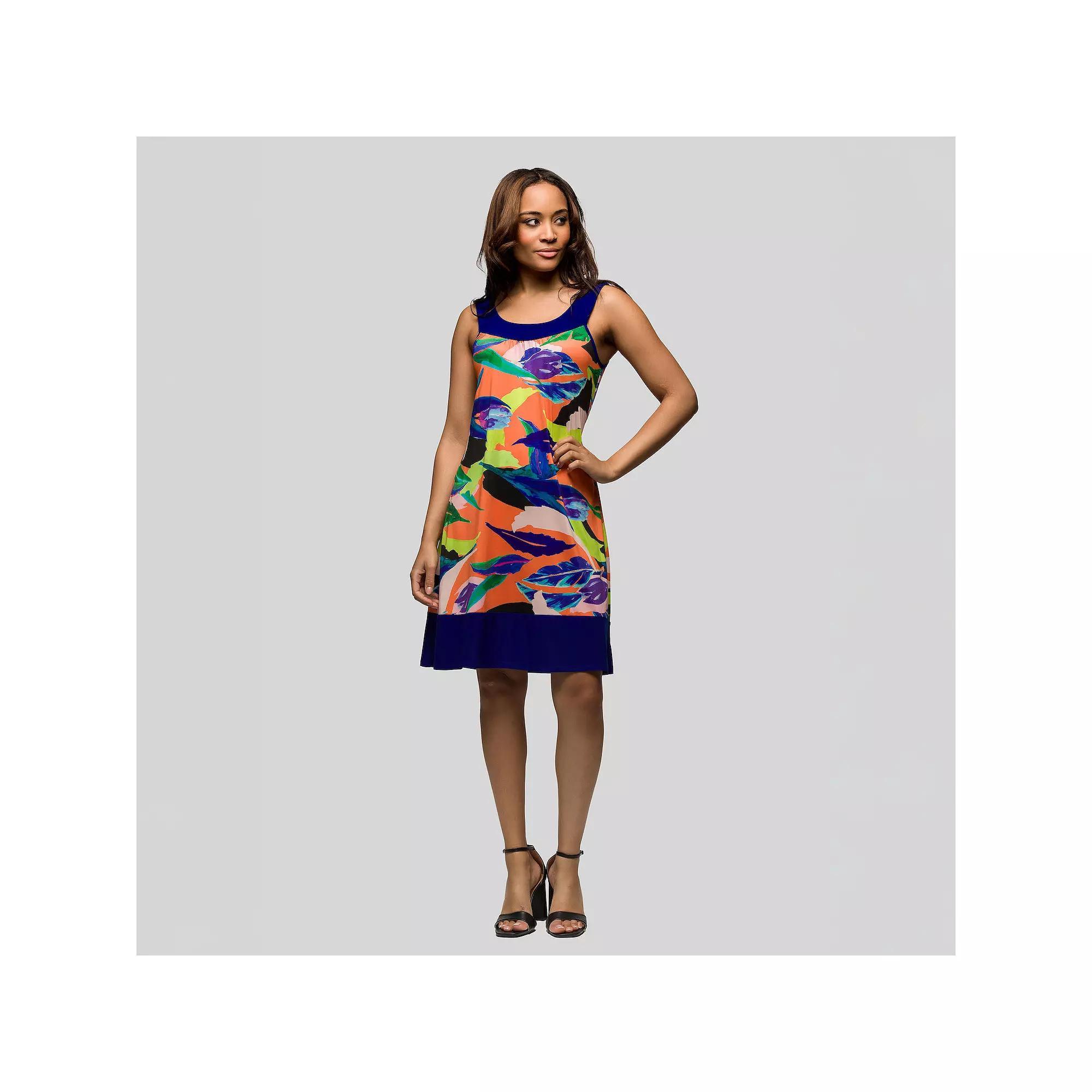 Women's 24Seven Comfort Apparel Scoop Neck Sleeveless Knee Length Dress,  Product Image