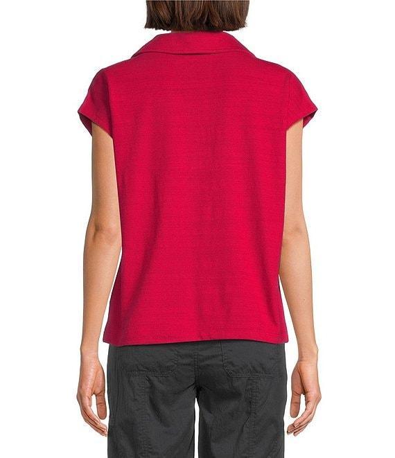 Westbound Cap Sleeve Collared Top Product Image