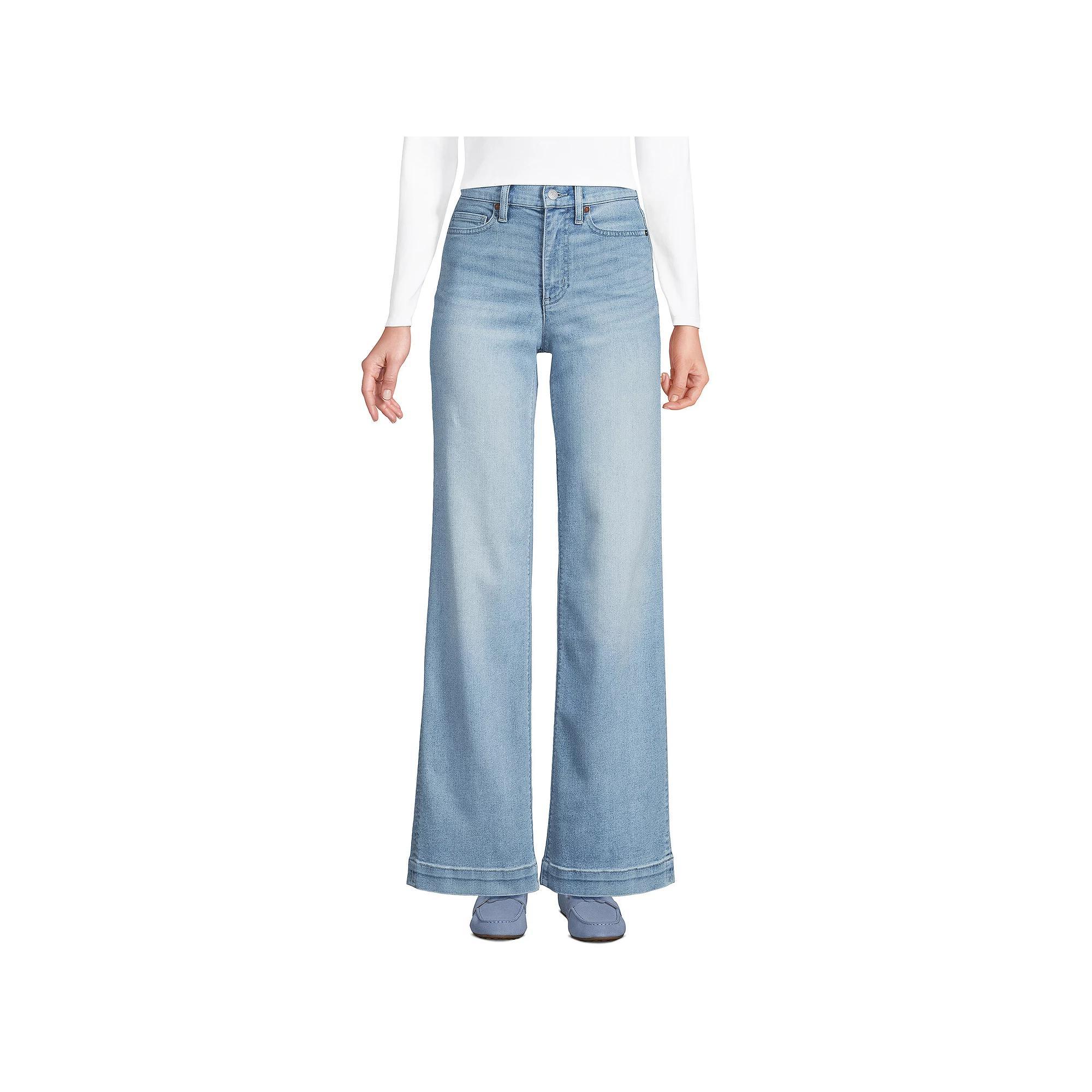 Women's Lands' End High-Rise Wide Leg Jeans,  Product Image
