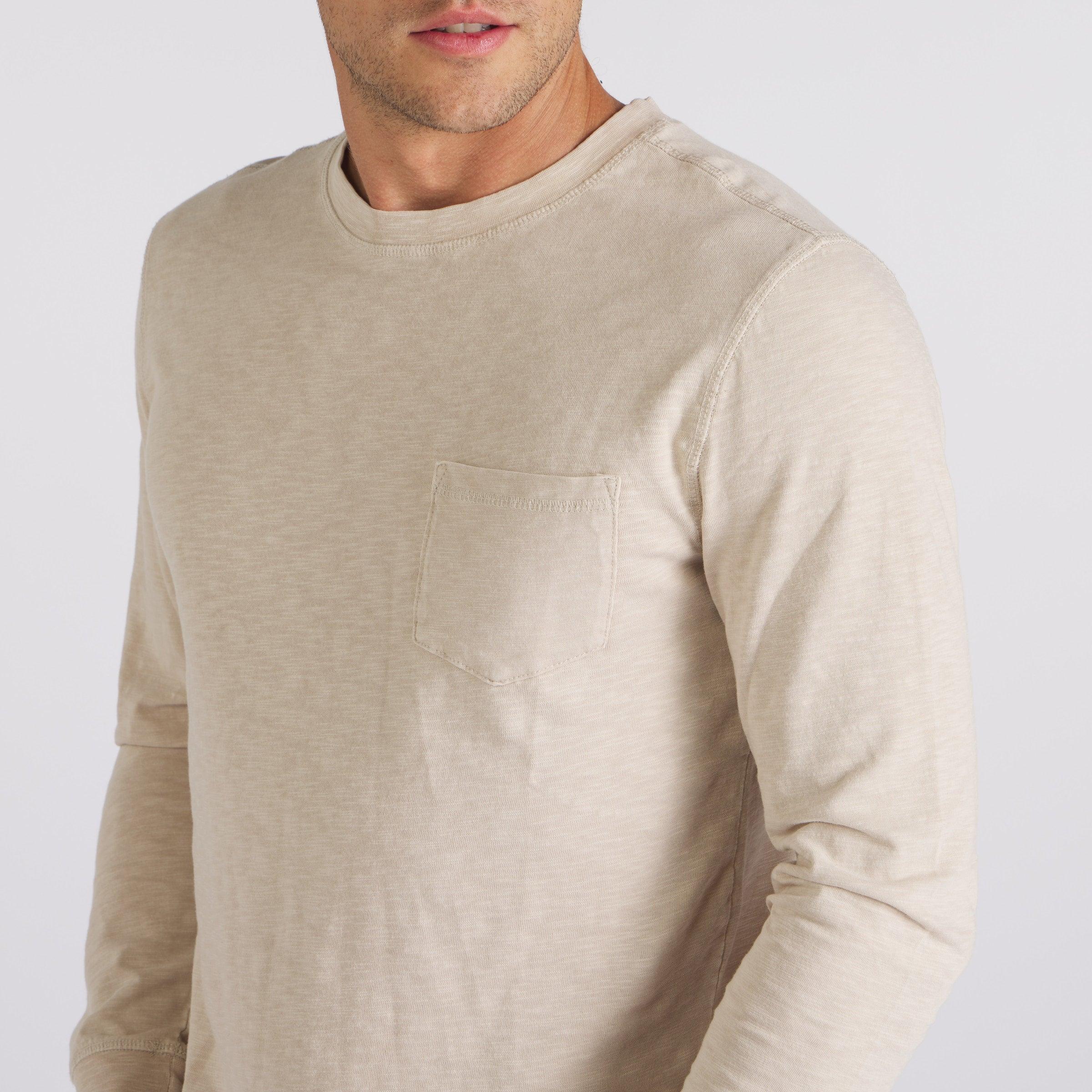 Hewitt Garment Dyed Pocket Tee - Ecru Product Image