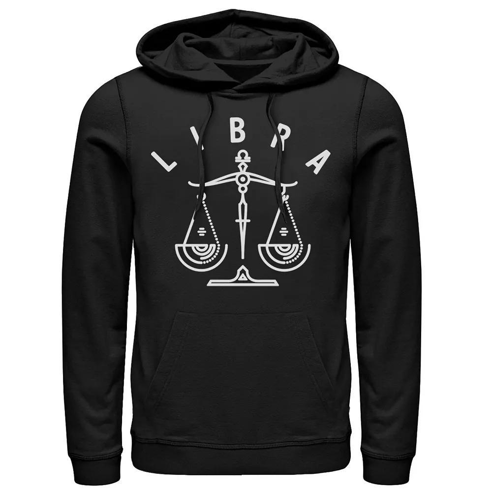 Men's Libra Scale White Ink Sketch Hoodie,  Product Image