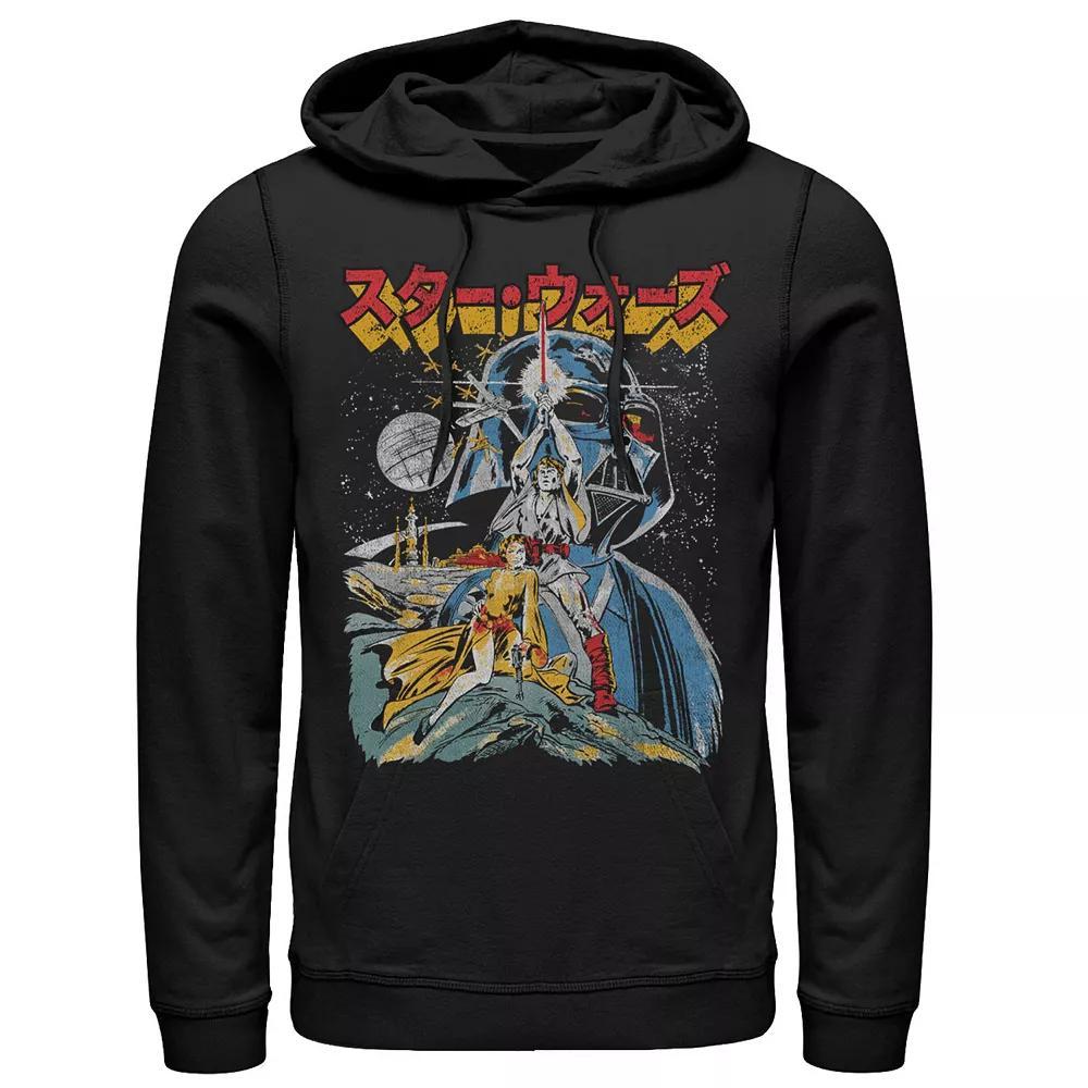 Men's Star Wars Cartoon Sketched Style Poster Hoodie, Size: XXL, Blue Product Image