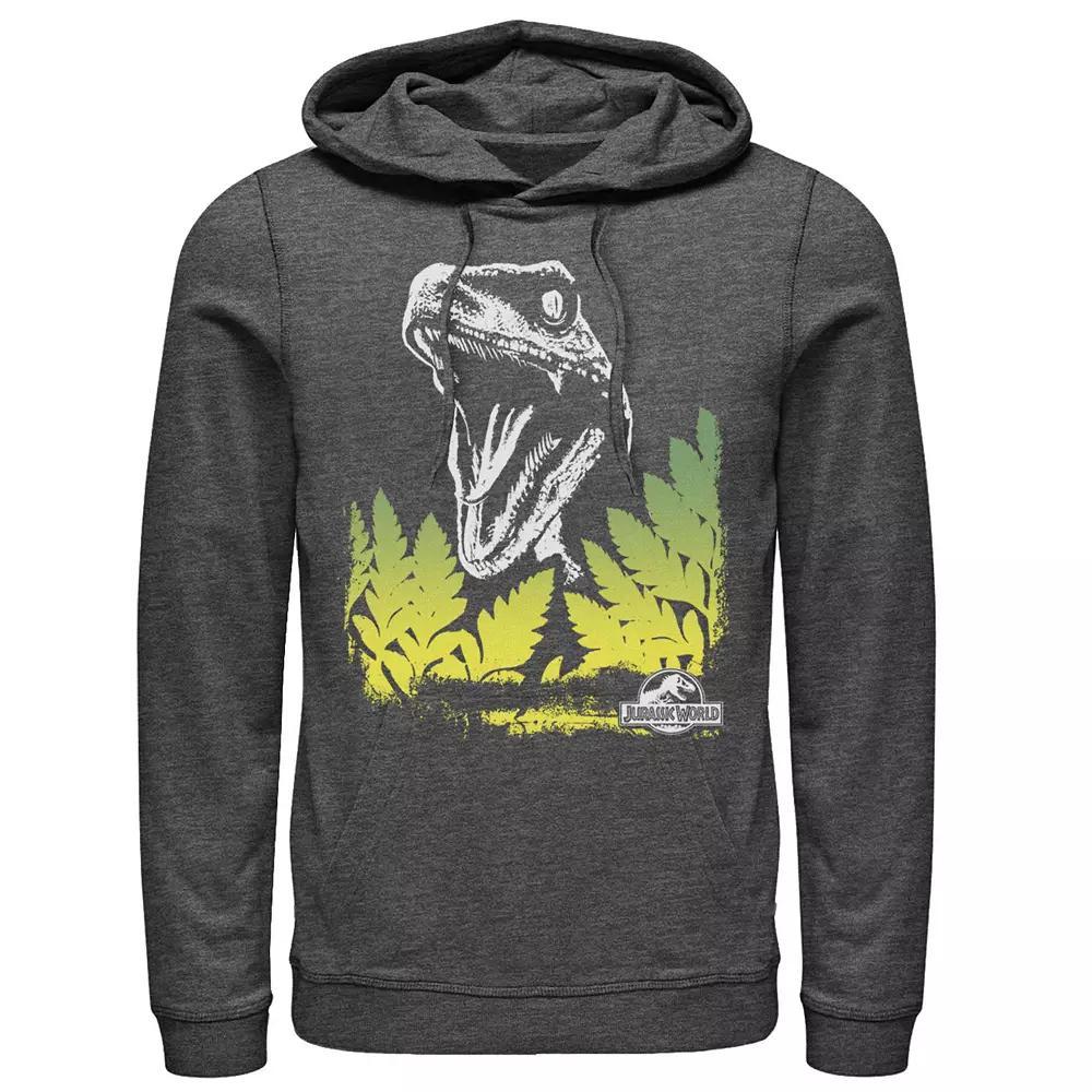 Men's Jurassic World Raptor Roaring Behind Bushes Graphic Pullover Hoodie,  Product Image