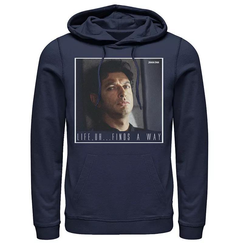 Mens Jurassic Park Ian Malcolm Life Finds A Way Pullover Hoodie Grey Heather Product Image