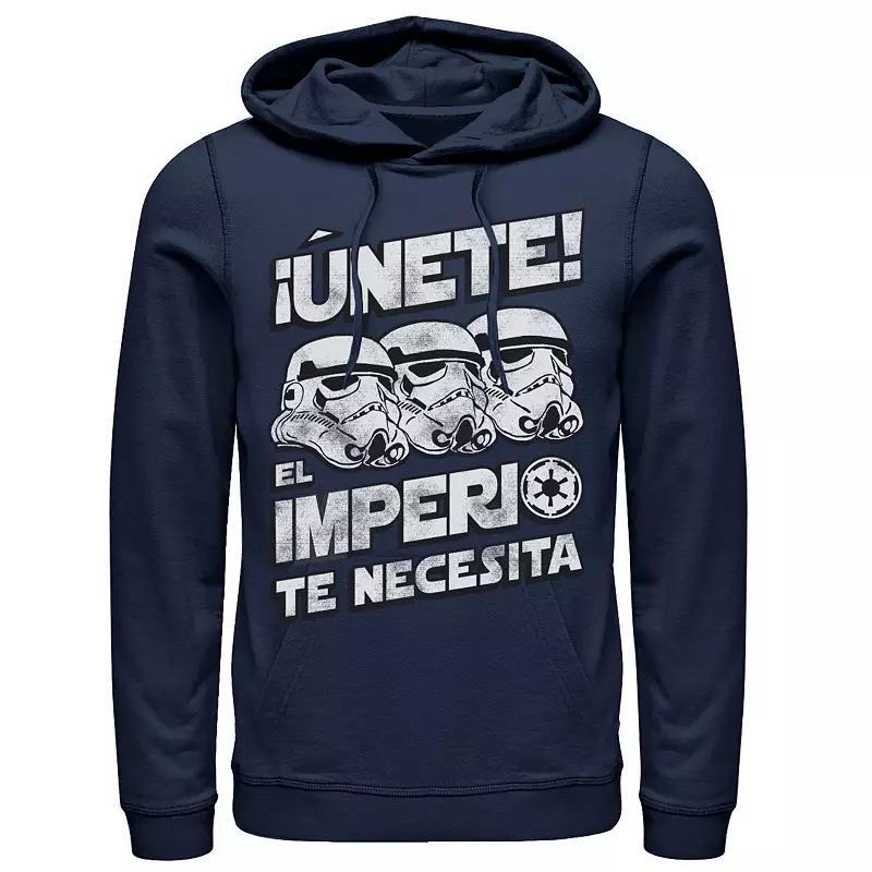 Men's Star Wars Unete El Imperio Te Necesita Stormtrooper Faded Portrait Hoodie, Size: Large, Athletic Grey Product Image