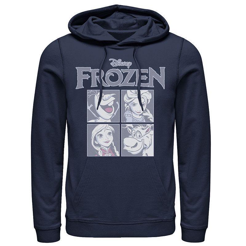 Disneys Frozen Blue Hue Character Portrait Grid Panels Mens Hoodie Product Image