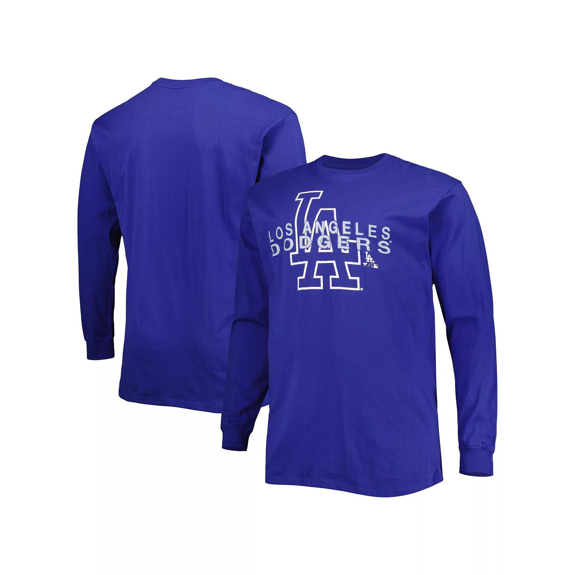 Men's Royal Los Angeles Dodgers Big & Tall Long Sleeve T-Shirt, Size: 3XLT, Blue Product Image