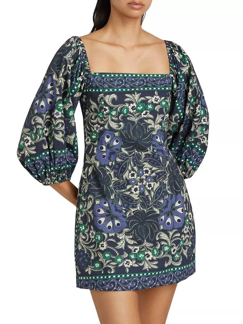 Montauk Print Cotton Balloon-Sleeve Minidress Product Image